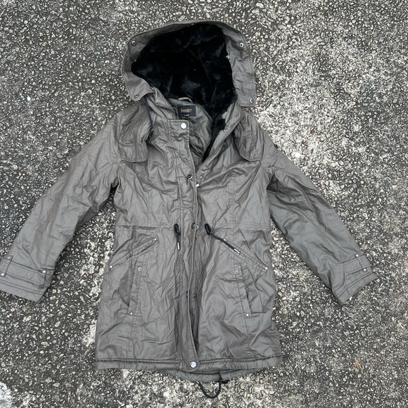 Laundry By Shelli Segal Jackets & Blazers - Gray Hooded Parka Jacket
